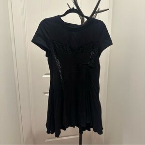 Free People Black Mini Dress with Lace Details